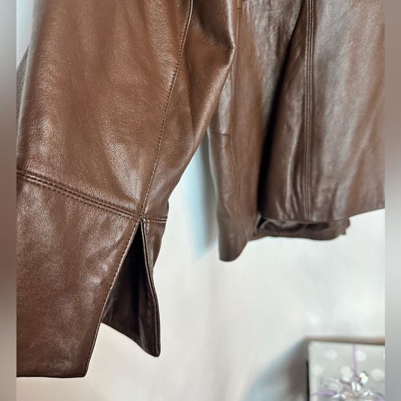 Genuine Leather Jacket in Deep Chocolate by Pamela McCoy Size 1X - Picture 9 of 11